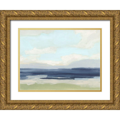 Verdant Coast I Gold Ornate Wood Framed Art Print with Double Matting by Vess, June Erica