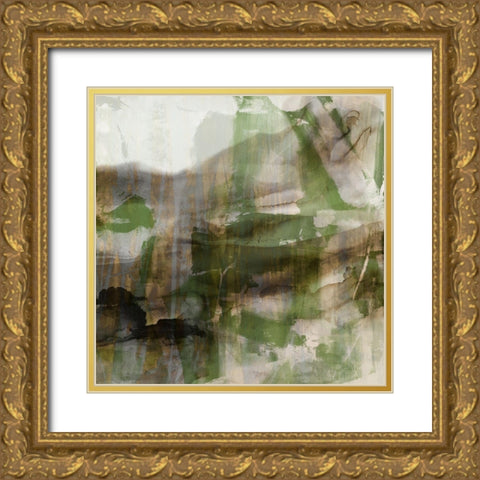 Surface in Green I Gold Ornate Wood Framed Art Print with Double Matting by Jasper, Sisa