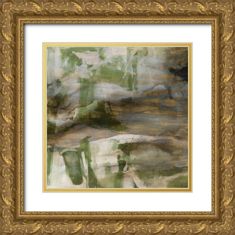 Surface in Green II Gold Ornate Wood Framed Art Print with Double Matting by Jasper, Sisa