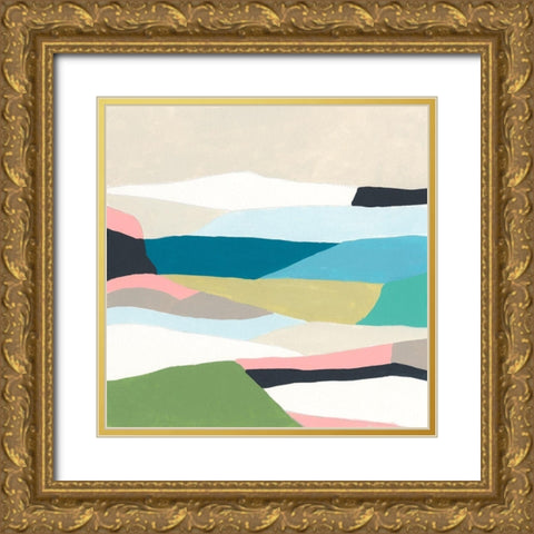 Layerscape I Gold Ornate Wood Framed Art Print with Double Matting by Vess, June Erica