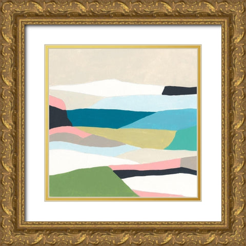 Layerscape I Gold Ornate Wood Framed Art Print with Double Matting by Vess, June Erica