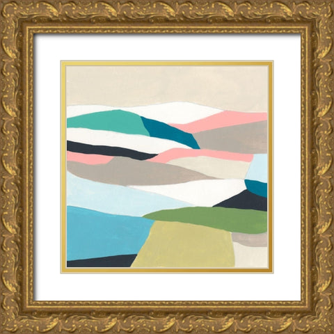 Layerscape II Gold Ornate Wood Framed Art Print with Double Matting by Vess, June Erica