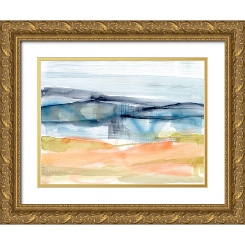 Mandarin Fields II Gold Ornate Wood Framed Art Print with Double Matting by Goldberger, Jennifer