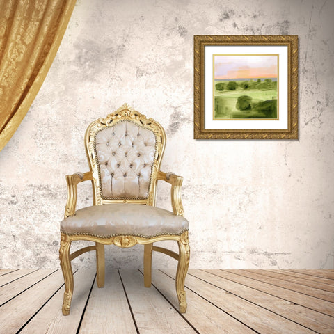Jotted Landscape I Gold Ornate Wood Framed Art Print with Double Matting by Borges, Victoria