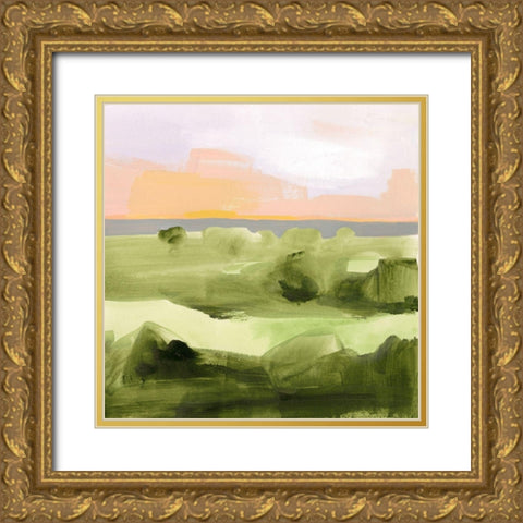 Jotted Landscape II Gold Ornate Wood Framed Art Print with Double Matting by Borges, Victoria