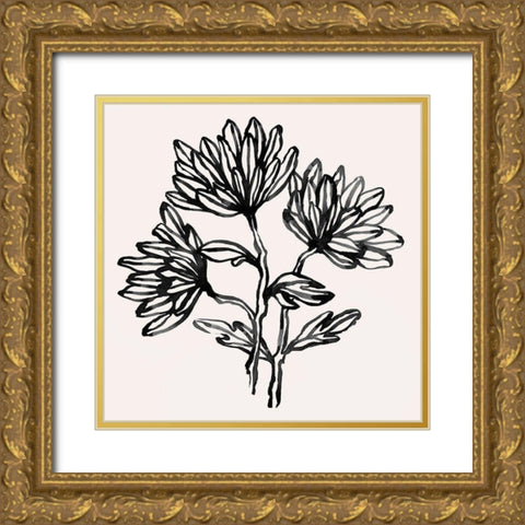 Gestural Blooms II Gold Ornate Wood Framed Art Print with Double Matting by Scarvey, Emma