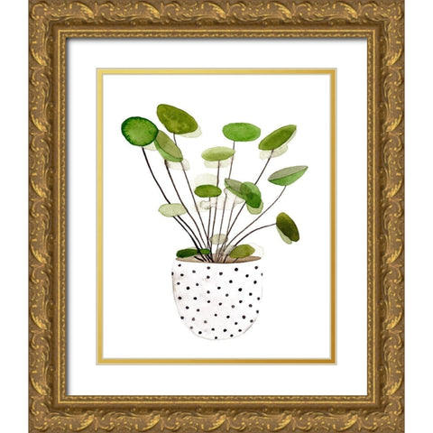 Plant in a Pot II Gold Ornate Wood Framed Art Print with Double Matting by Wang, Melissa