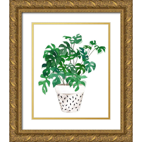 Plant in a Pot IV Gold Ornate Wood Framed Art Print with Double Matting by Wang, Melissa