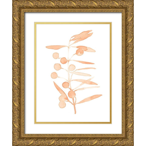 Blush Olive Branch II Gold Ornate Wood Framed Art Print with Double Matting by Scarvey, Emma