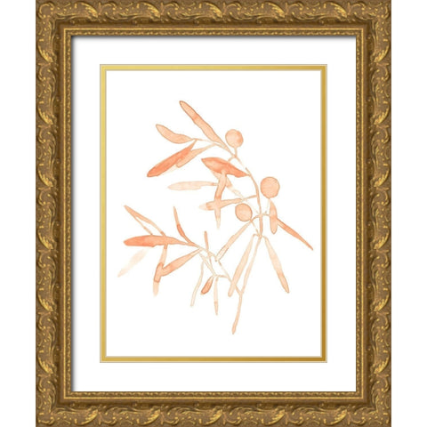 Blush Olive Branch IV Gold Ornate Wood Framed Art Print with Double Matting by Scarvey, Emma