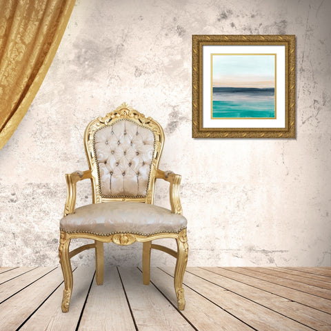 Sea Rise I Gold Ornate Wood Framed Art Print with Double Matting by Vess, June Erica