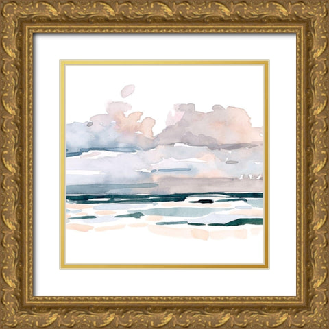 Soft Coastal Abstract II Gold Ornate Wood Framed Art Print with Double Matting by Scarvey, Emma