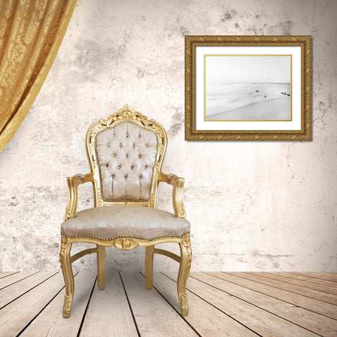 Black and White Water II Gold Ornate Wood Framed Art Print with Double Matting by McLoughlin, James