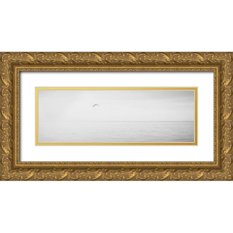 Black and White Water Panel XVI Gold Ornate Wood Framed Art Print with Double Matting by McLoughlin, James