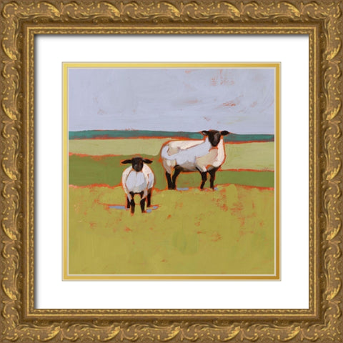 Suffolk Sheep II Gold Ornate Wood Framed Art Print with Double Matting by Borges, Victoria