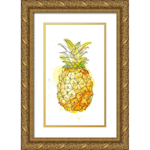 Pineapple Splash II Gold Ornate Wood Framed Art Print with Double Matting by Harper, Ethan