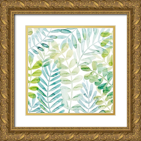 Custom Dancing Palms I Gold Ornate Wood Framed Art Print with Double Matting by Popp, Grace