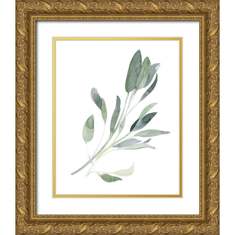 Simple Sage I Gold Ornate Wood Framed Art Print with Double Matting by Scarvey, Emma