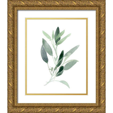 Simple Sage III Gold Ornate Wood Framed Art Print with Double Matting by Scarvey, Emma