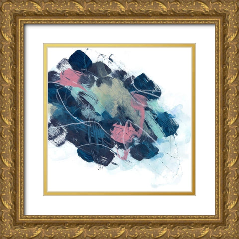 Abstract Lily Pond I Gold Ornate Wood Framed Art Print with Double Matting by Vess, June Erica