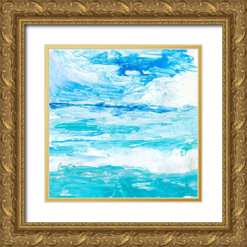 Cerulean Sea I Gold Ornate Wood Framed Art Print with Double Matting by Borges, Victoria