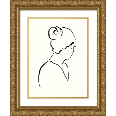 Minimal Profile II Gold Ornate Wood Framed Art Print with Double Matting by Borges, Victoria