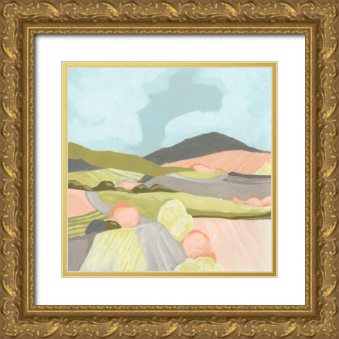 Winding Road I Gold Ornate Wood Framed Art Print with Double Matting by Vess, June Erica