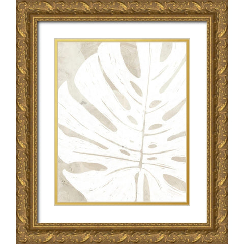 Linen Tropical Silhouette I Gold Ornate Wood Framed Art Print with Double Matting by Vess, June Erica