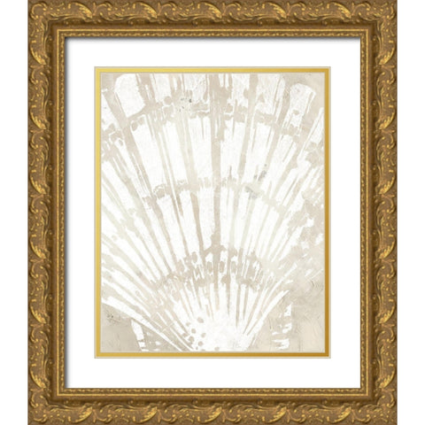 Linen Tropical Silhouette II Gold Ornate Wood Framed Art Print with Double Matting by Vess, June Erica