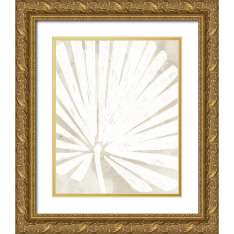 Linen Tropical Silhouette IV Gold Ornate Wood Framed Art Print with Double Matting by Vess, June Erica