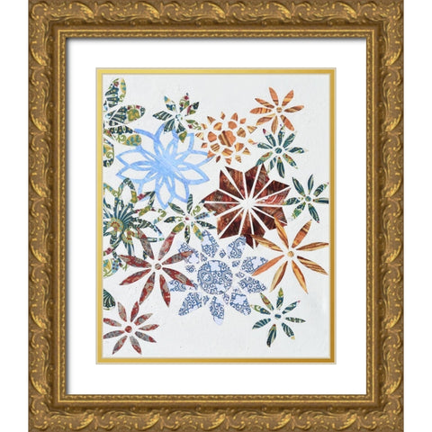Kaleidoscope Cut Outs II Gold Ornate Wood Framed Art Print with Double Matting by Avondet, Natalie