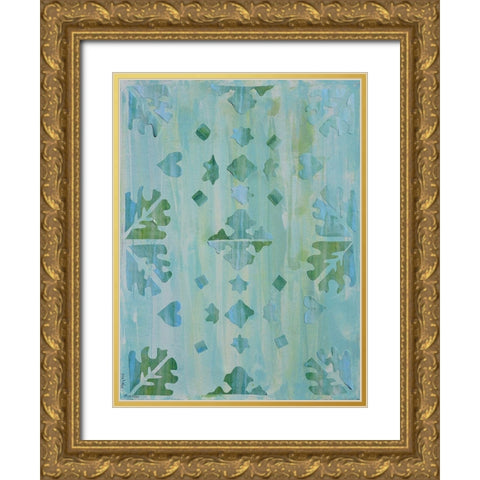 Teal Morocco I Gold Ornate Wood Framed Art Print with Double Matting by Avondet, Natalie