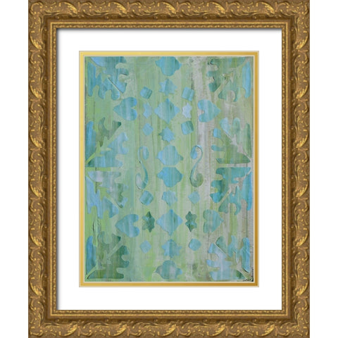 Teal Morocco II Gold Ornate Wood Framed Art Print with Double Matting by Avondet, Natalie