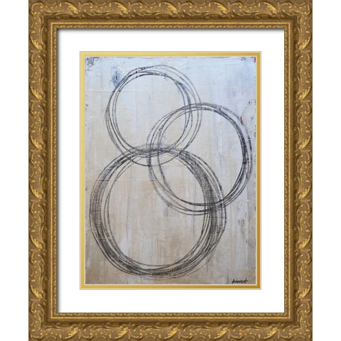 Circular I Gold Ornate Wood Framed Art Print with Double Matting by Avondet, Natalie
