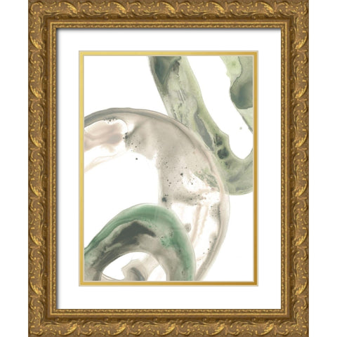 Concentric Lichen I Gold Ornate Wood Framed Art Print with Double Matting by Vess, June Erica