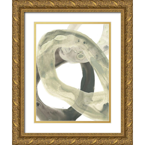 Concentric Lichen II Gold Ornate Wood Framed Art Print with Double Matting by Vess, June Erica