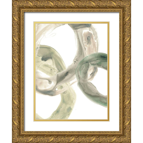 Concentric Lichen III Gold Ornate Wood Framed Art Print with Double Matting by Vess, June Erica