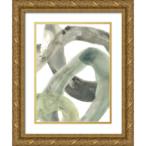 Concentric Lichen IV Gold Ornate Wood Framed Art Print with Double Matting by Vess, June Erica