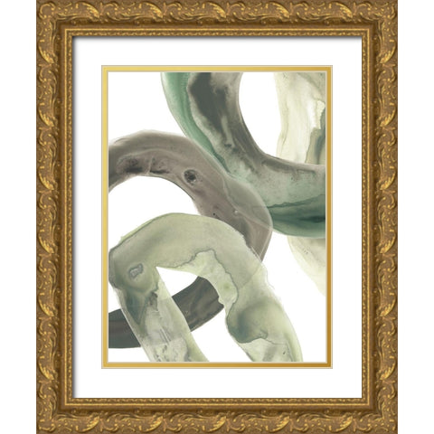 Concentric Lichen VI Gold Ornate Wood Framed Art Print with Double Matting by Vess, June Erica