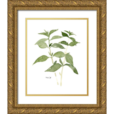 Herb Garden Sketches I Gold Ornate Wood Framed Art Print with Double Matting by Scarvey, Emma