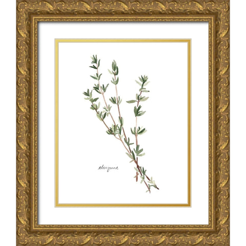 Herb Garden Sketches VI Gold Ornate Wood Framed Art Print with Double Matting by Scarvey, Emma