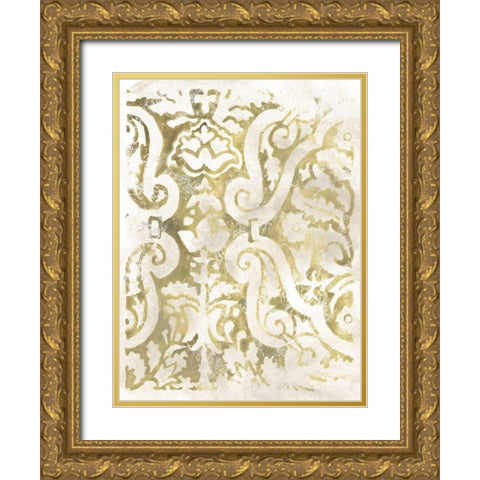 Ancient Tile I Gold Ornate Wood Framed Art Print with Double Matting by Vess, June Erica