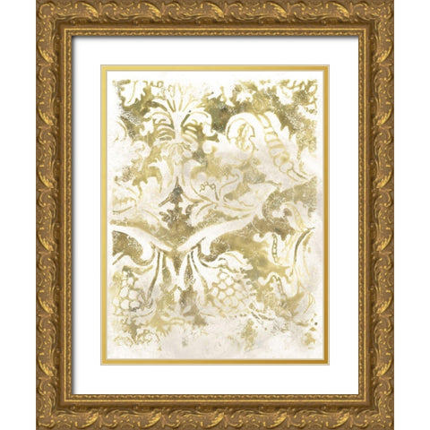 Ancient Tile II Gold Ornate Wood Framed Art Print with Double Matting by Vess, June Erica