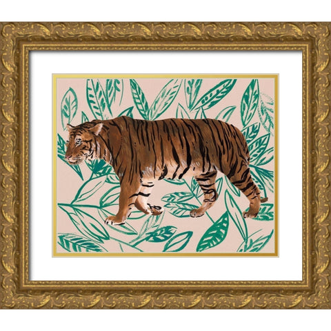 Tigre de Siberie II Gold Ornate Wood Framed Art Print with Double Matting by Wang, Melissa