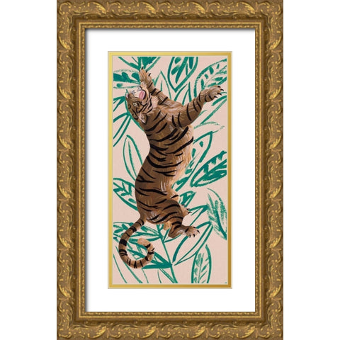 Tigre de Siberie III Gold Ornate Wood Framed Art Print with Double Matting by Wang, Melissa