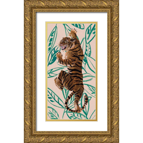 Tigre de Siberie IV Gold Ornate Wood Framed Art Print with Double Matting by Wang, Melissa