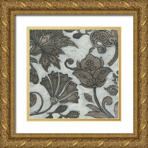 Barnwood Chintz I Gold Ornate Wood Framed Art Print with Double Matting by Vess, June Erica