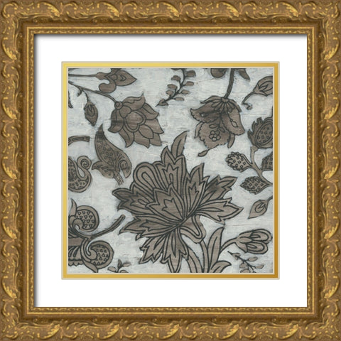 Barnwood Chintz II Gold Ornate Wood Framed Art Print with Double Matting by Vess, June Erica