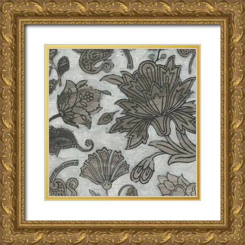 Barnwood Chintz IV Gold Ornate Wood Framed Art Print with Double Matting by Vess, June Erica