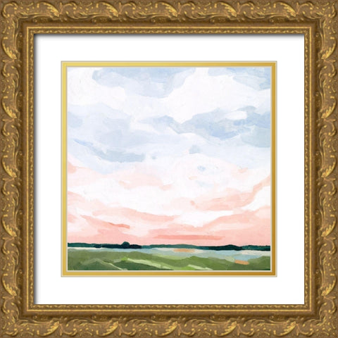 Pink Morning Horizon I Gold Ornate Wood Framed Art Print with Double Matting by Scarvey, Emma